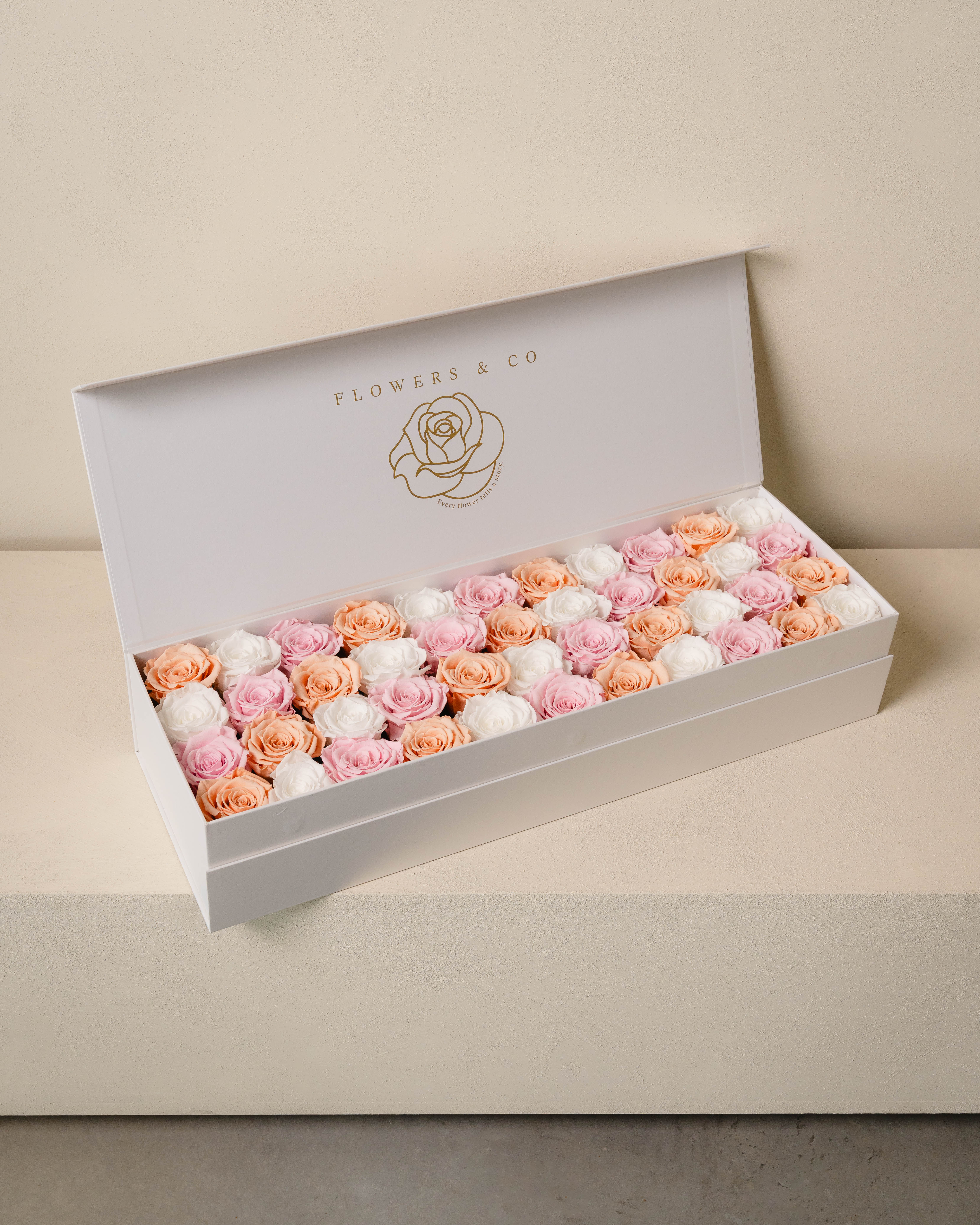 Pastel mix Longlife Rose Box – Large
