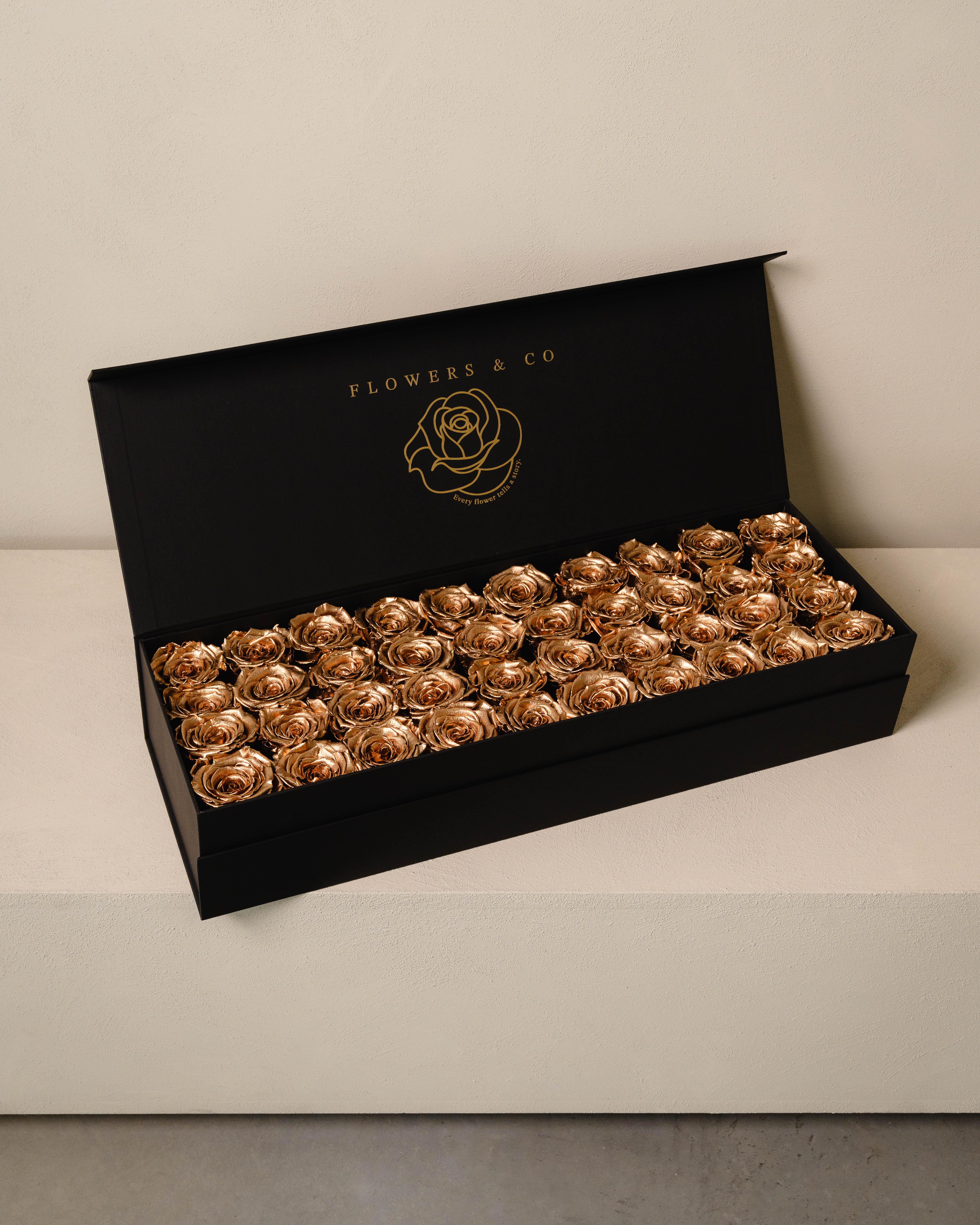 Gold Longlife Rose Box – Large