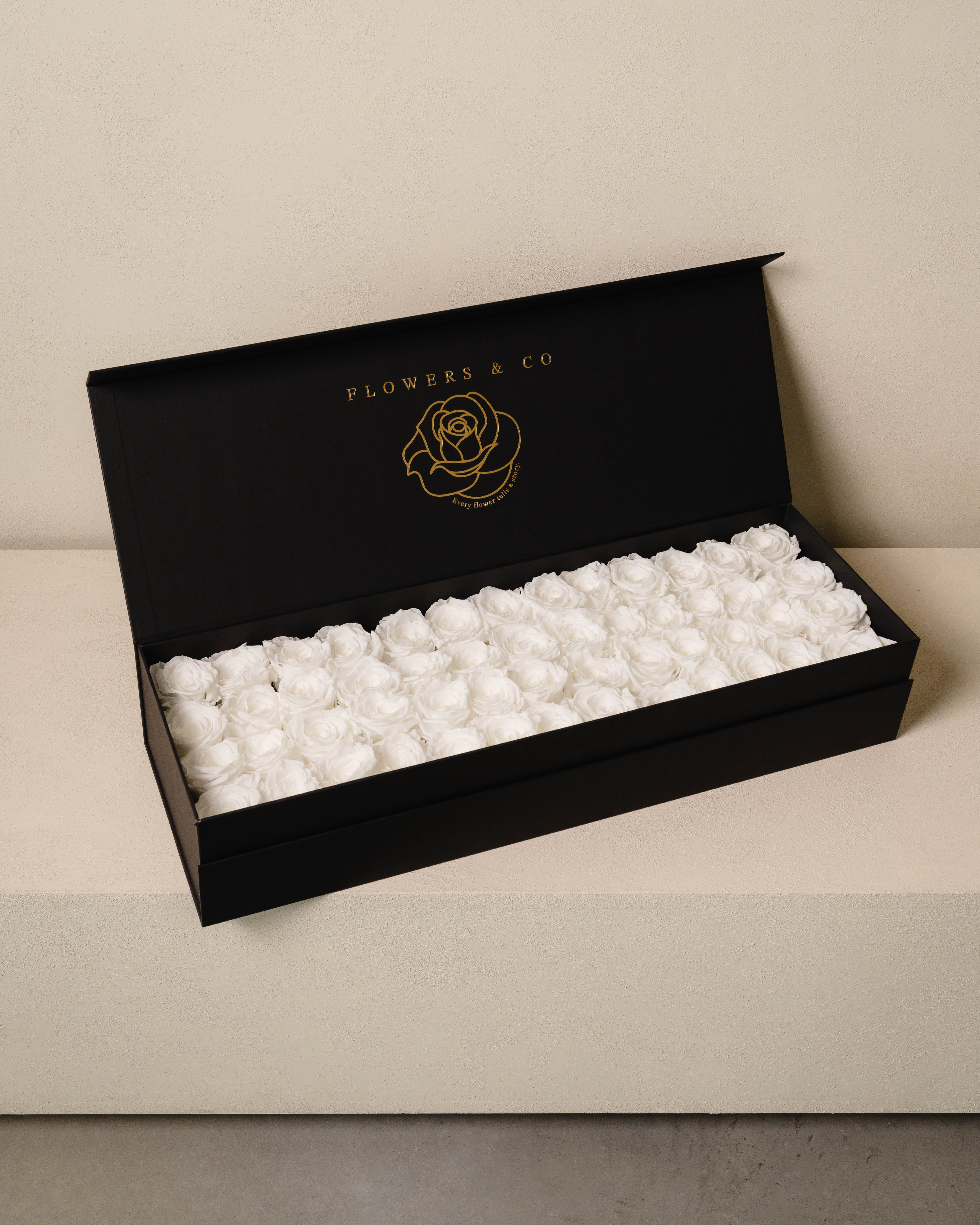 White Longlife Rose Box – Large
