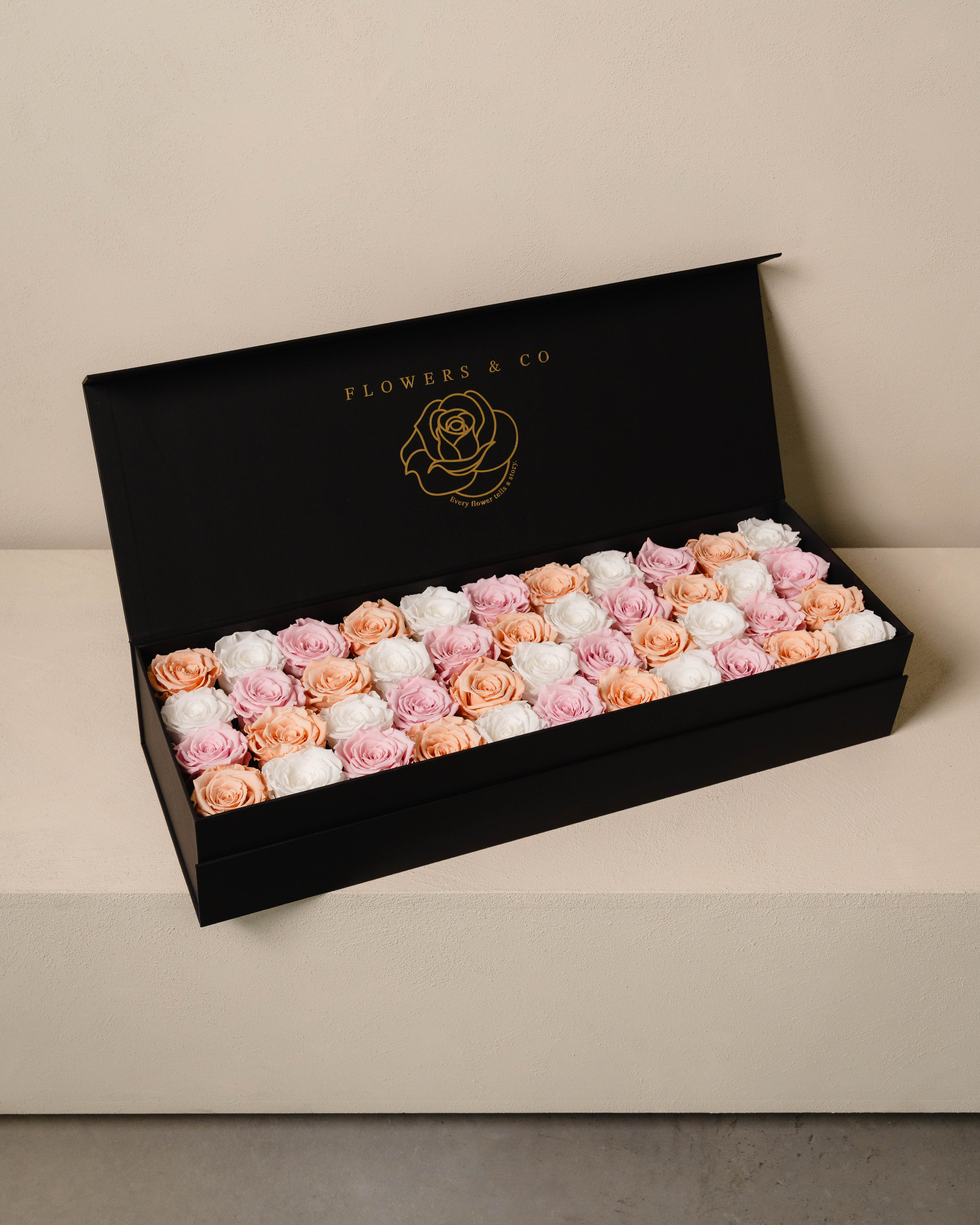 Pastel mix Longlife Rose Box – Large