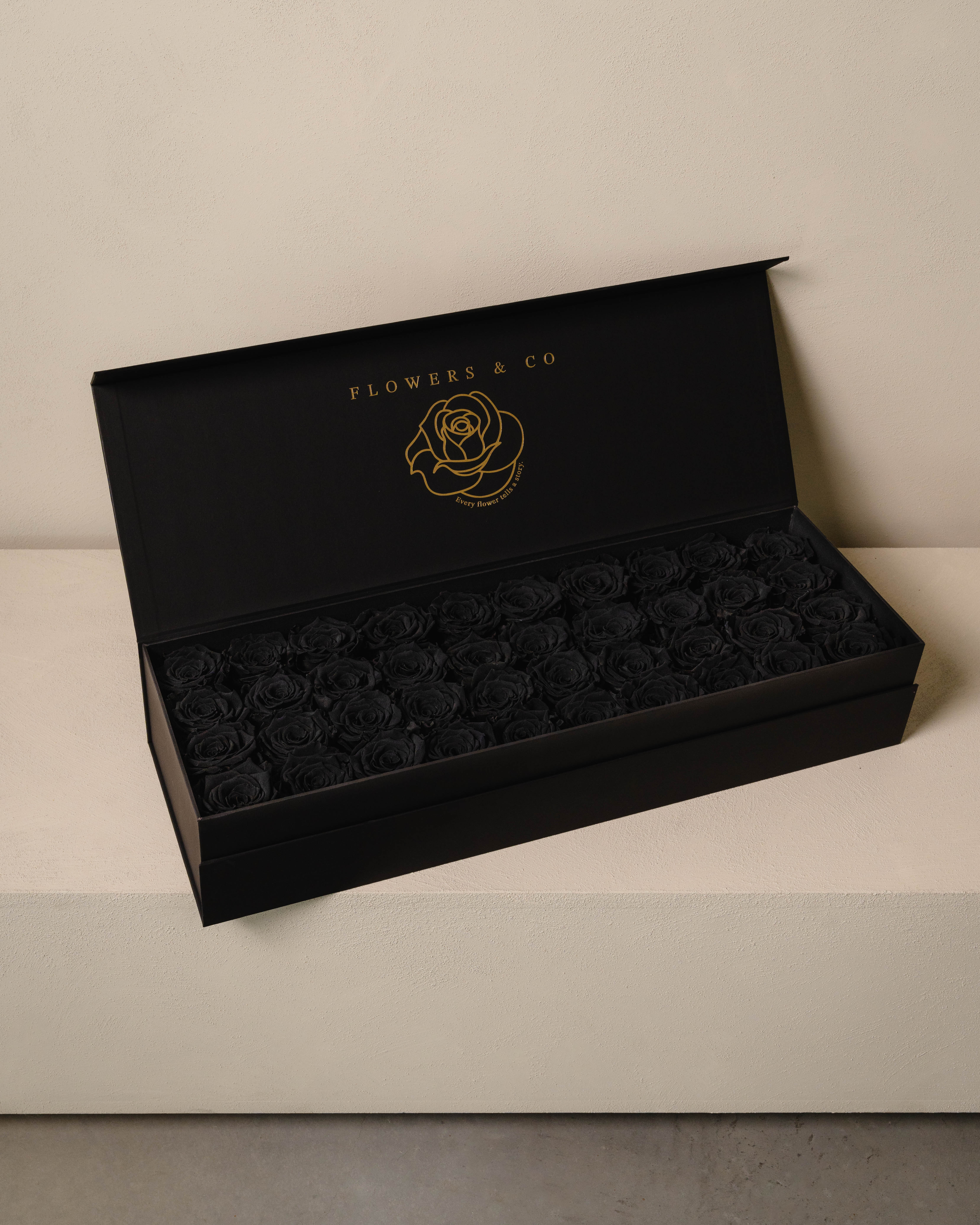Black Longlife Rose Box – Large