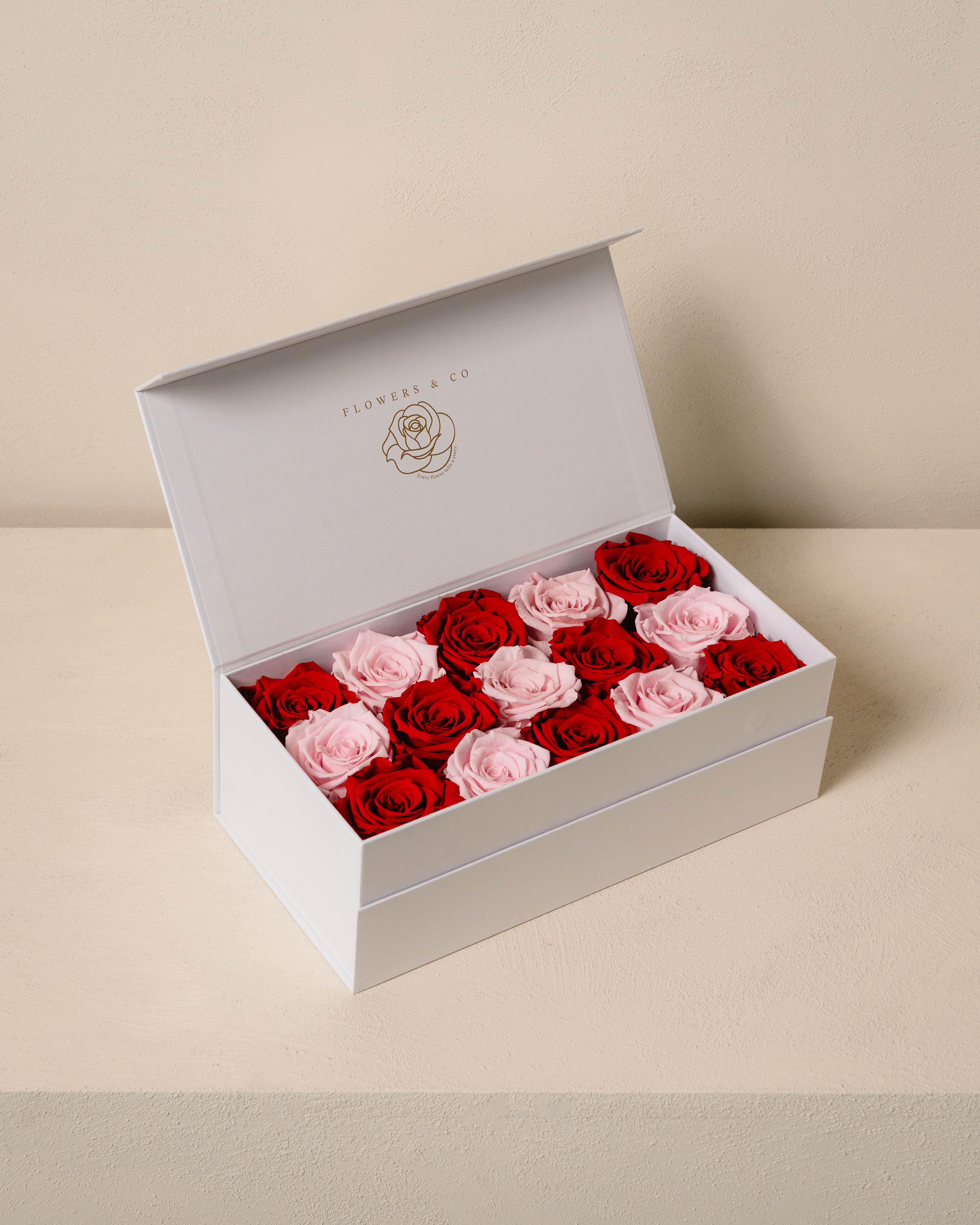 Pink/Red Longlife Rose Box – medium