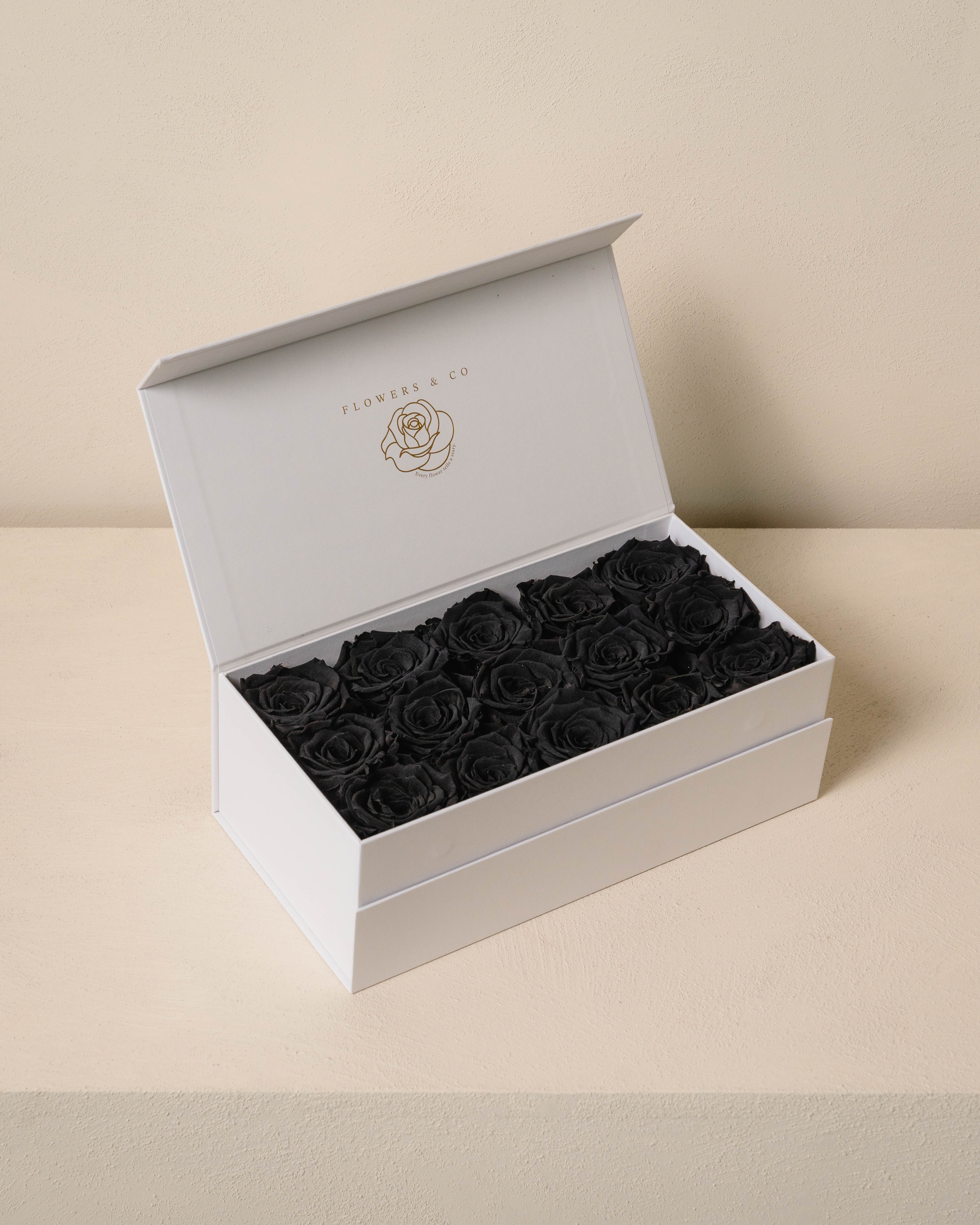 Black Longlife Rose Box – medium