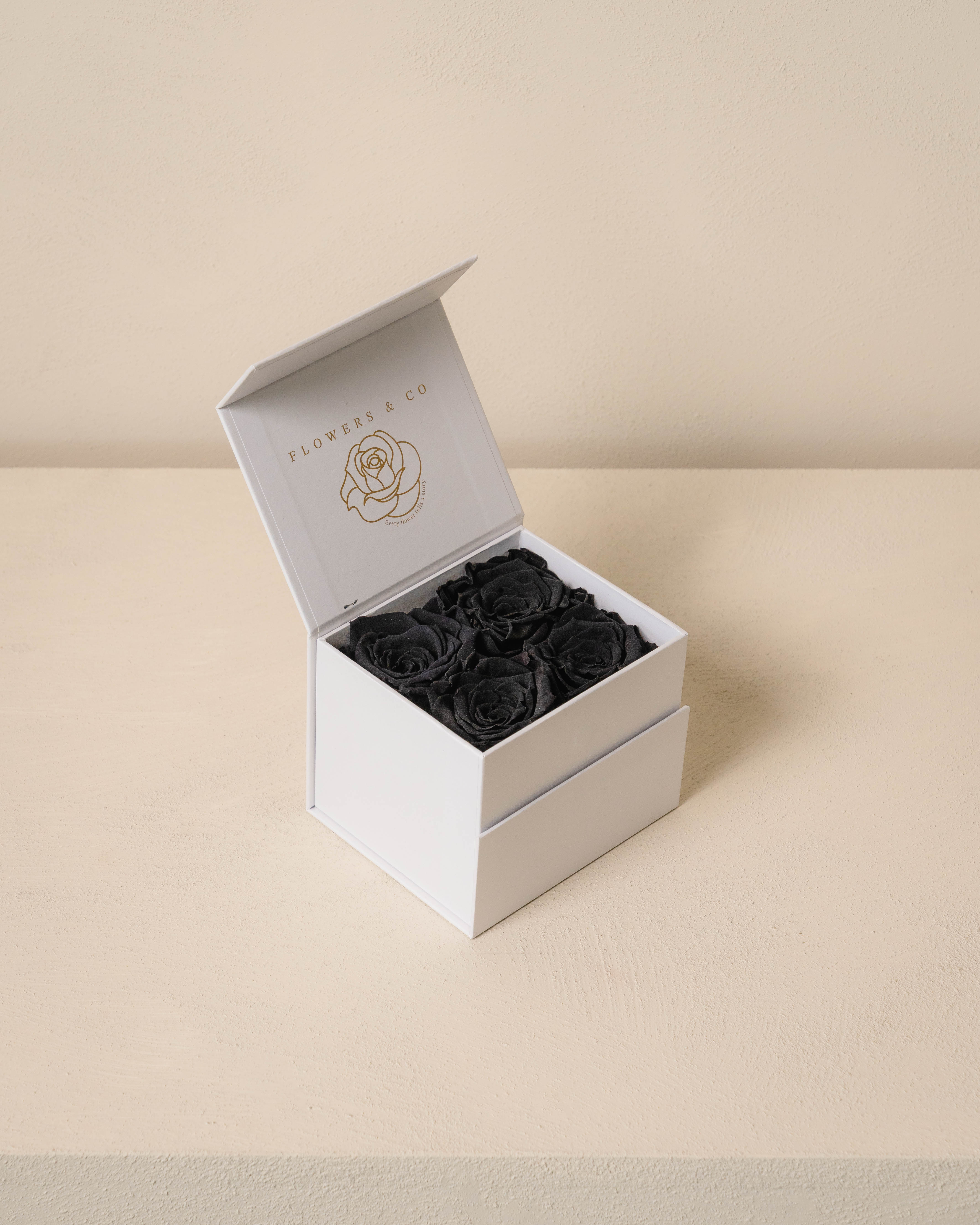 Black longlife rose box- small