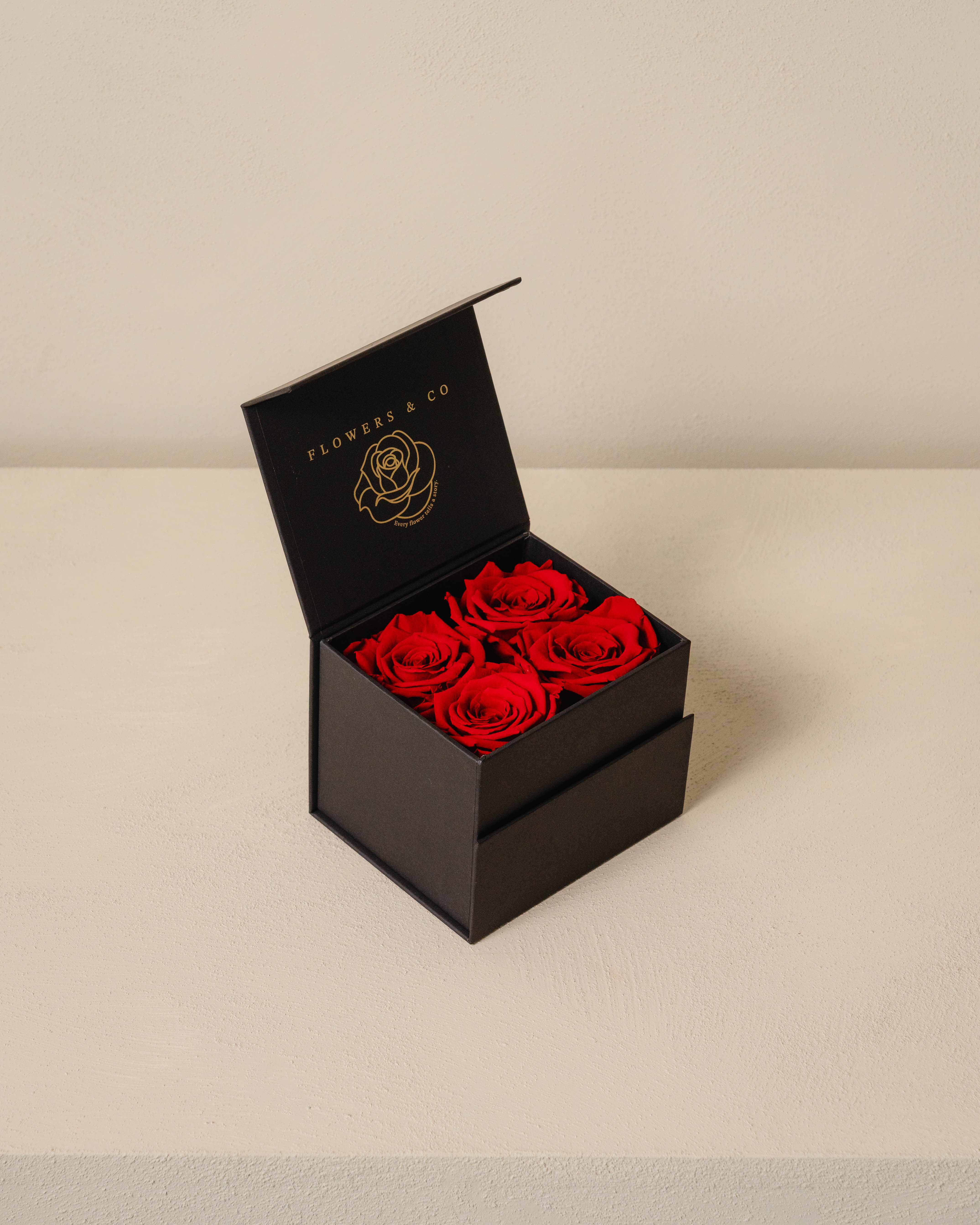 Red longlife rose box- small