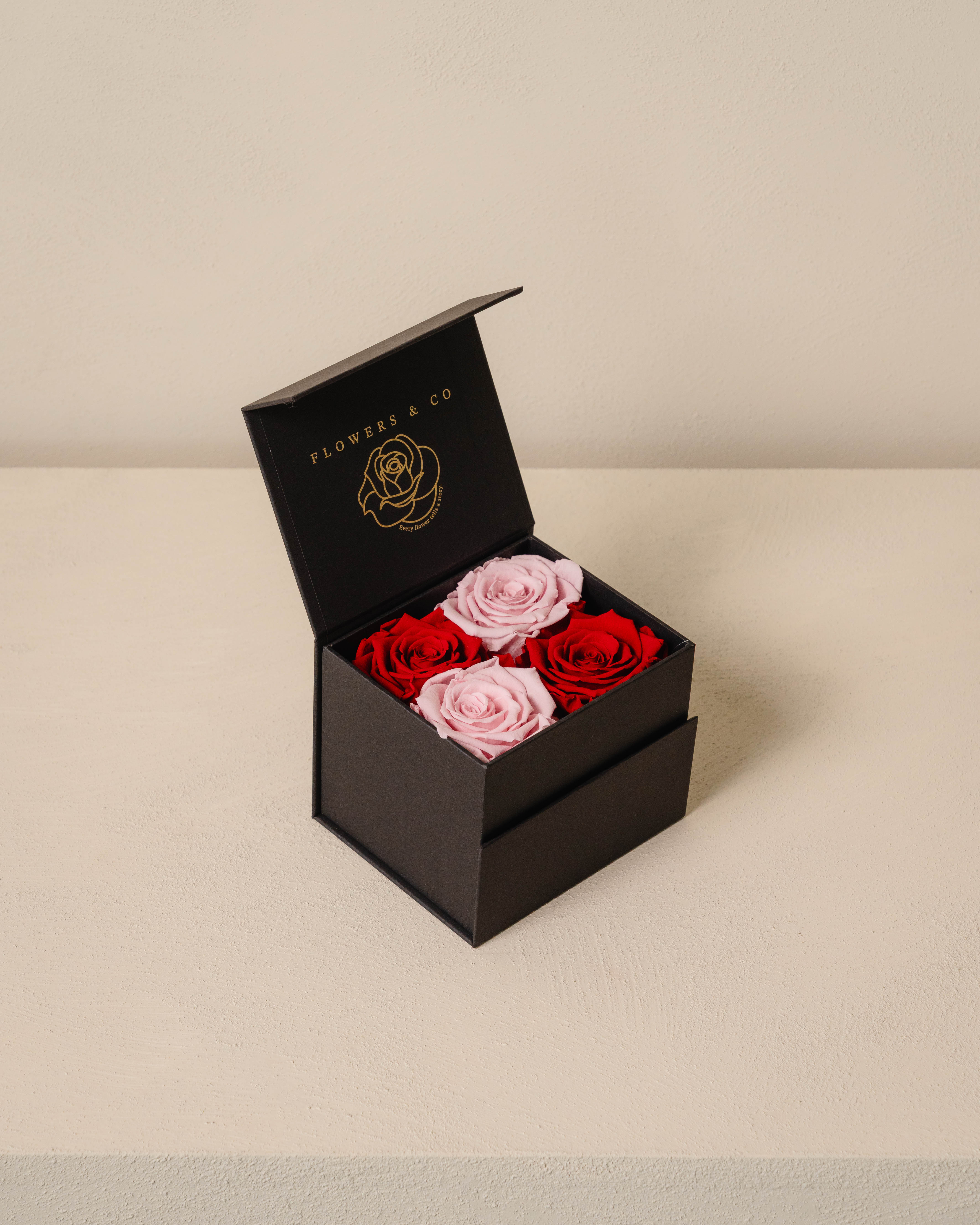 Pink/Red longlife rose box- small