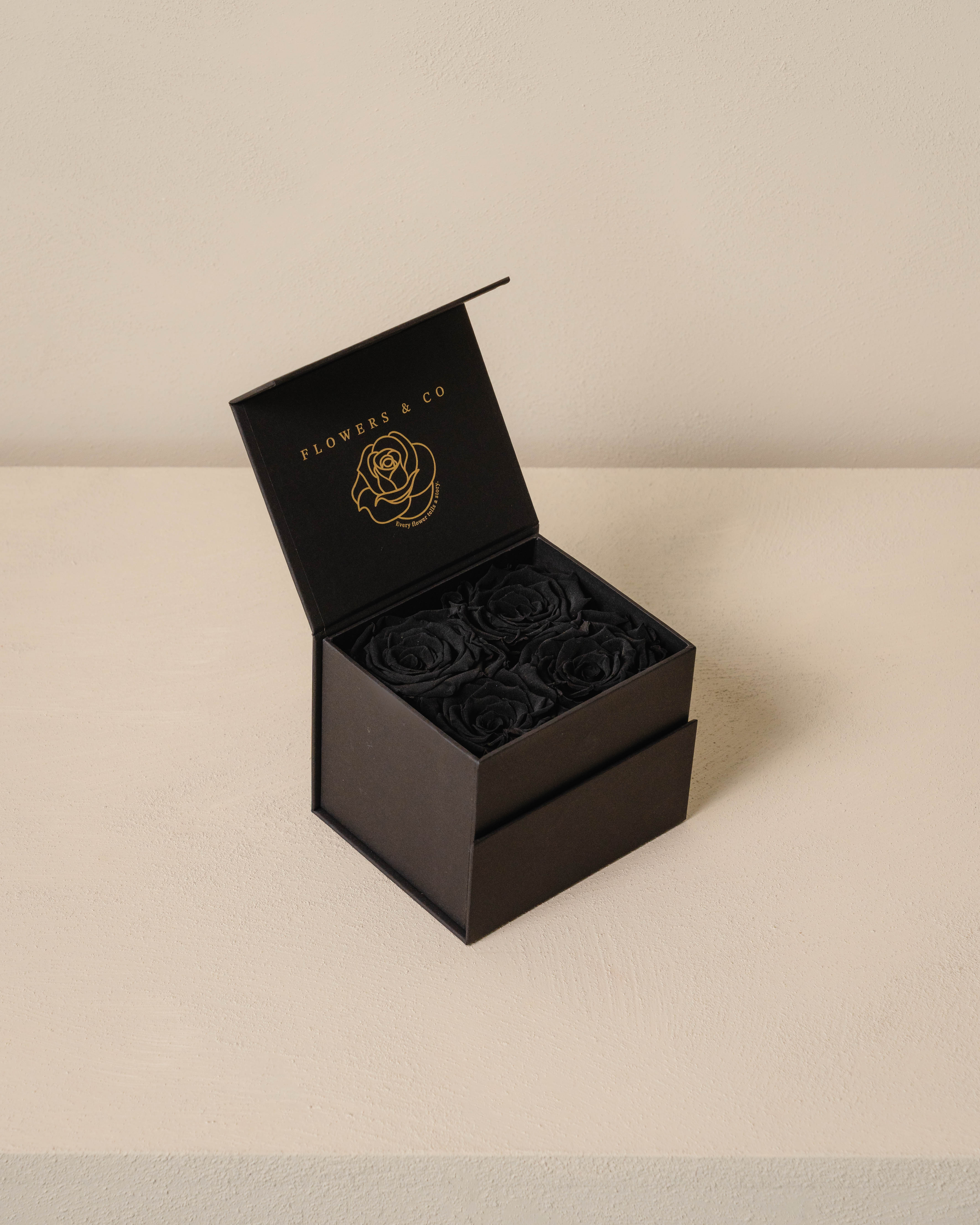 Black longlife rose box- small