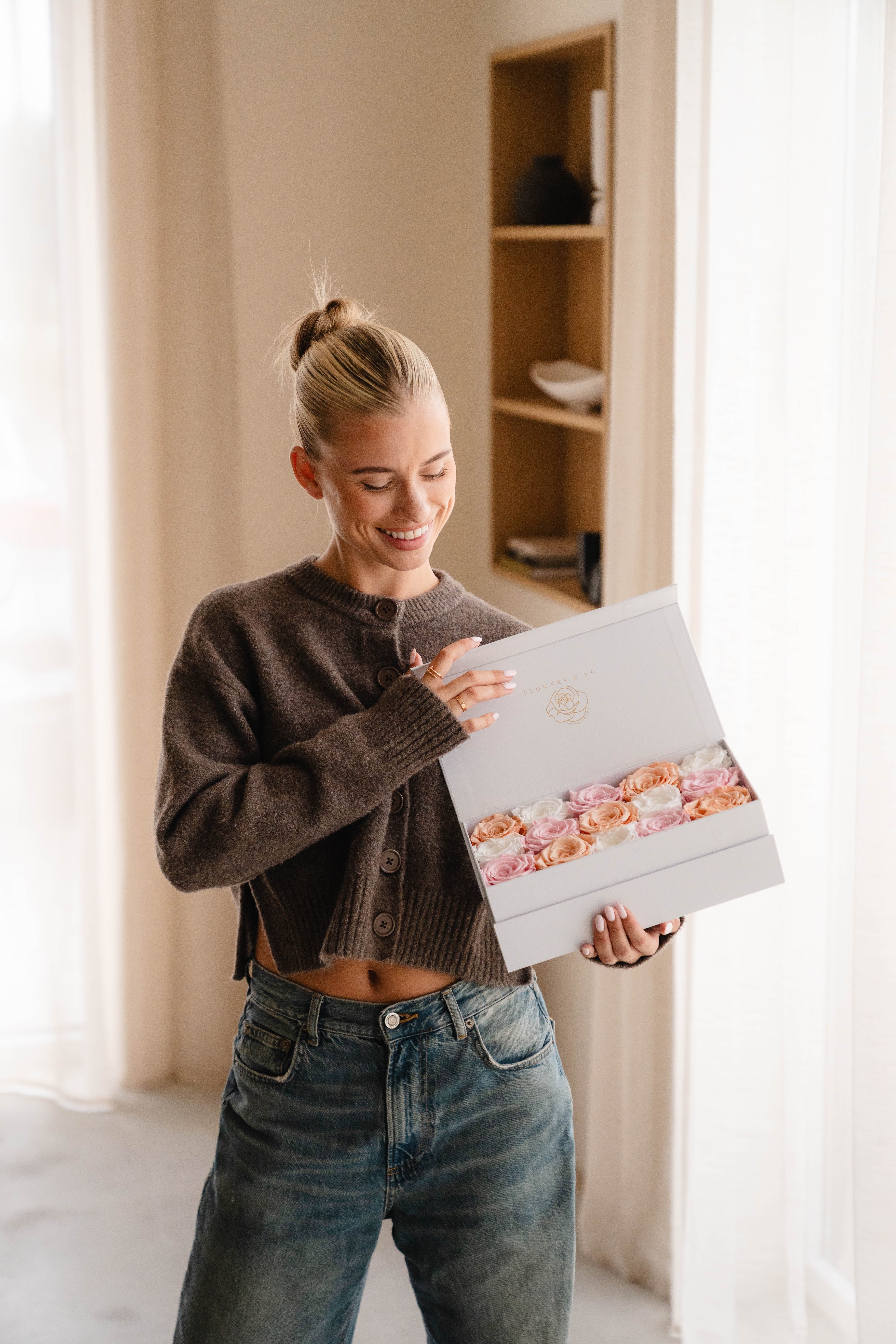 Pastel mix Longlife Rose Box – medium