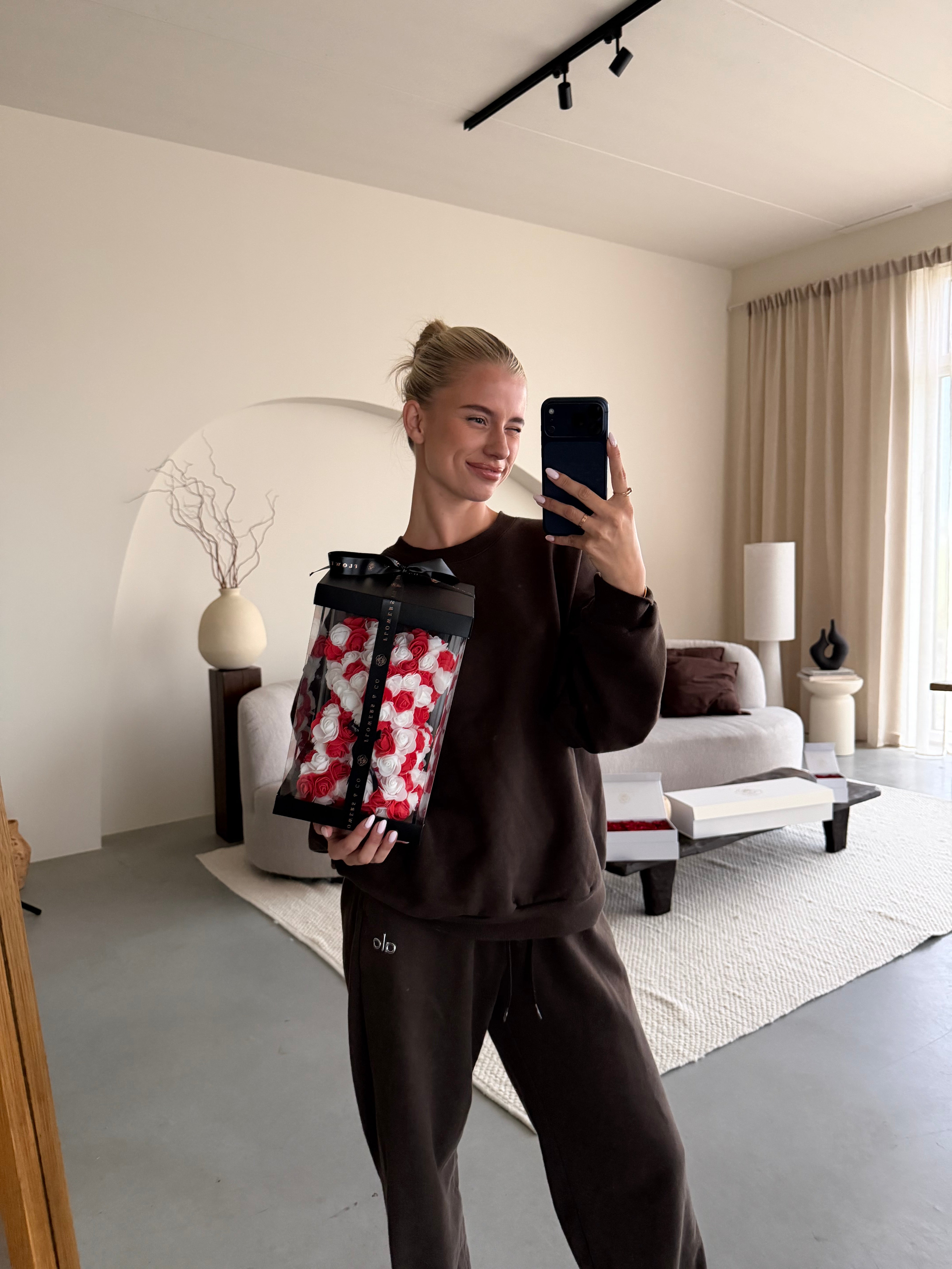 Red & White Rose Bear