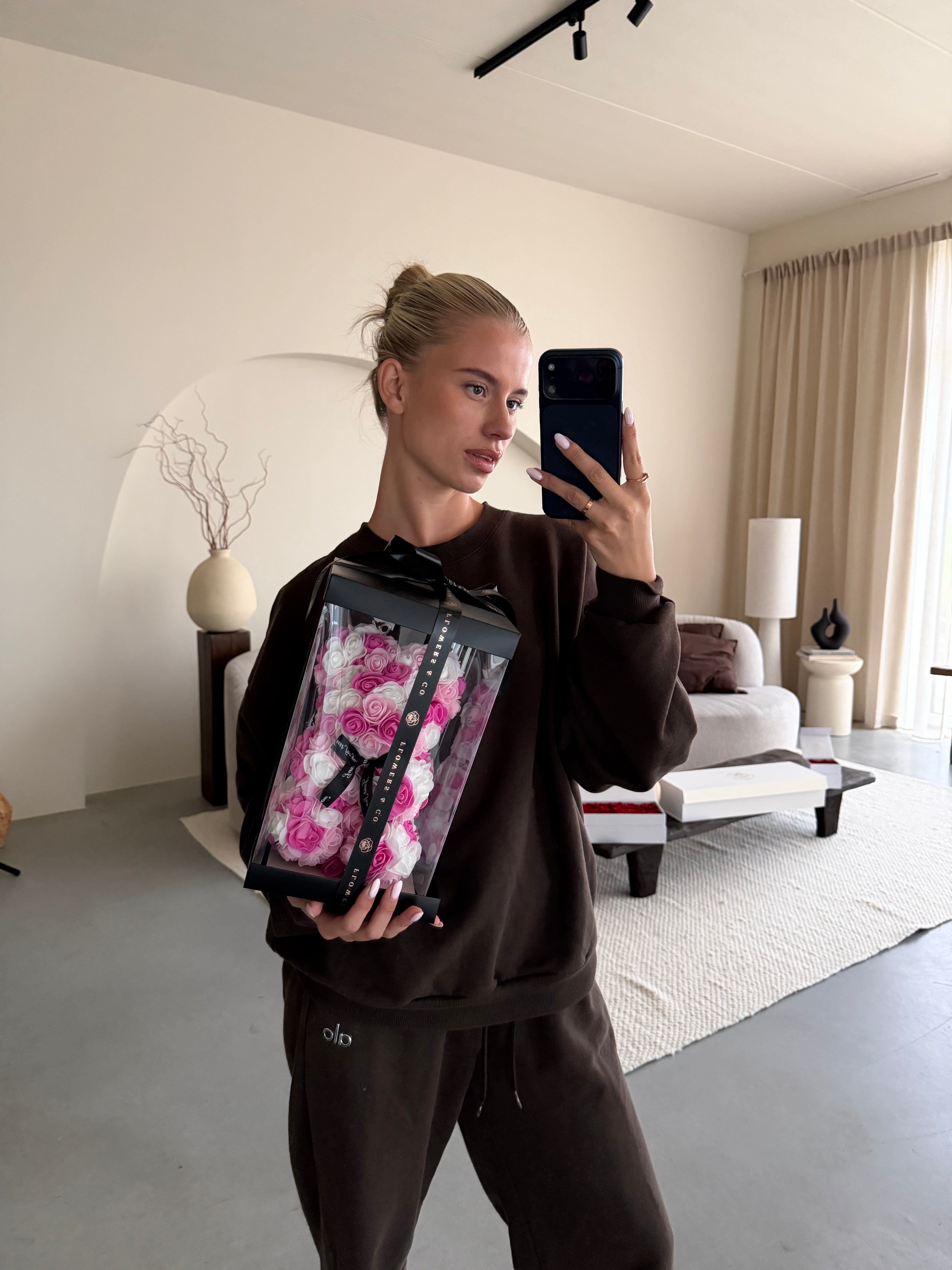 Pink & White Rose Bear