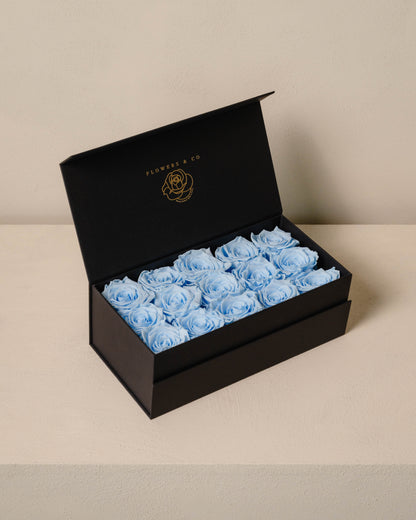 Blue Longlife Rose Box – medium