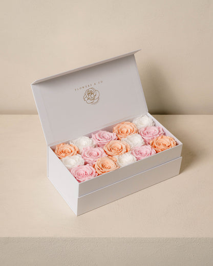 Pastel mix Longlife Rose Box – medium