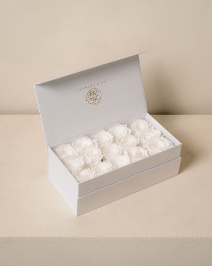 White Longlife Rose Box – medium
