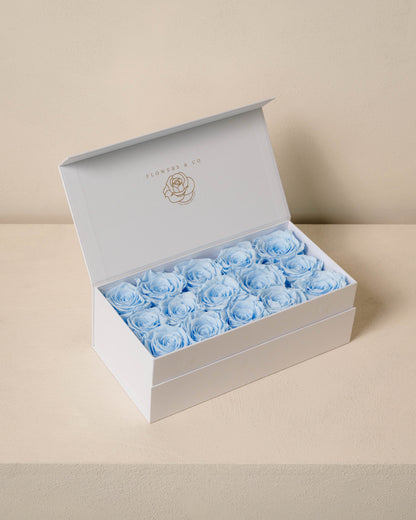Blue Longlife Rose Box – medium