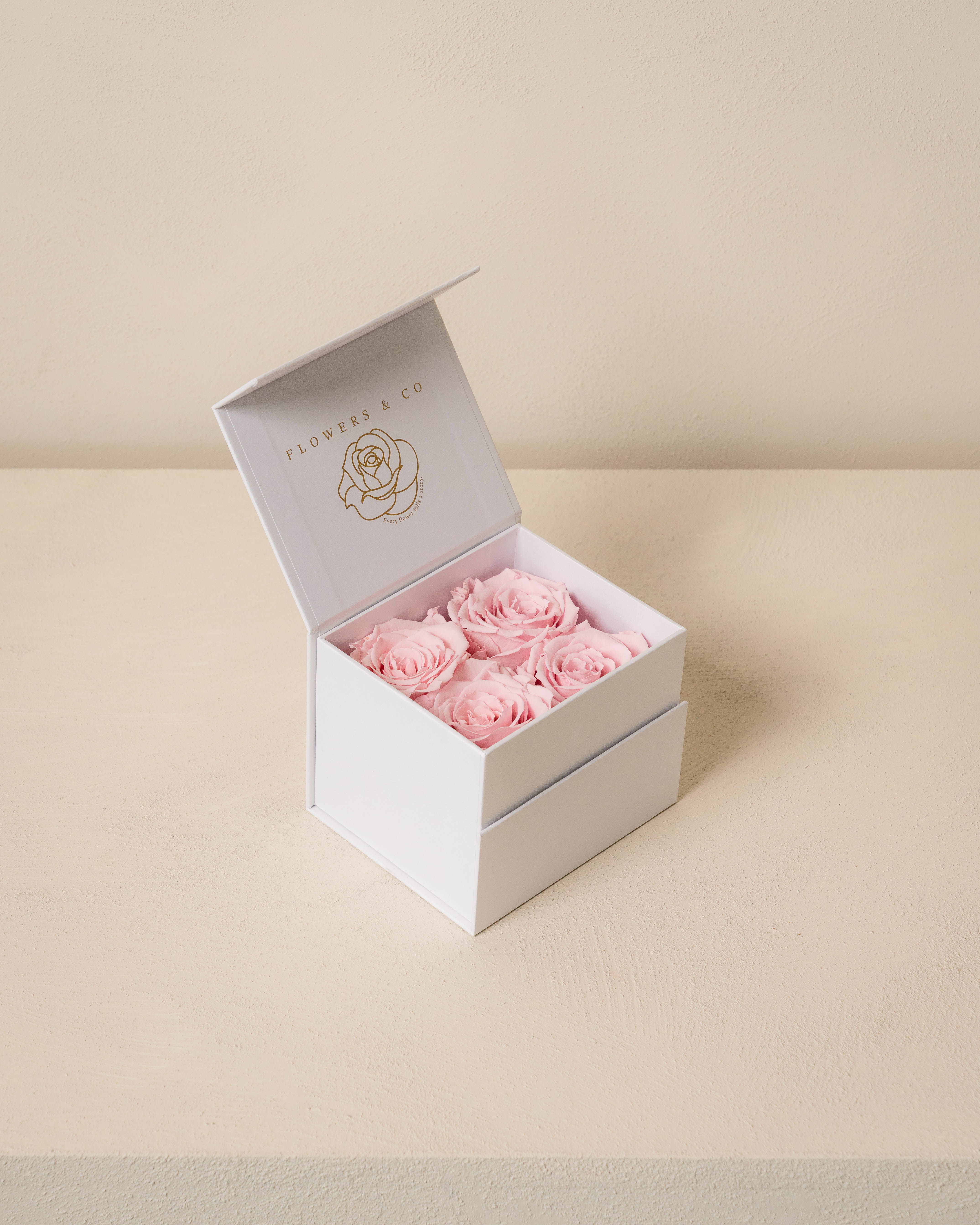 Pink longlife rose box- small