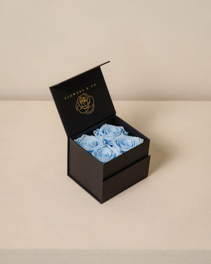 Blue longlife rose box- small